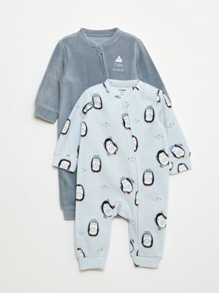Lot de 2 pyjama dors-bien en polaire - 2 pièces