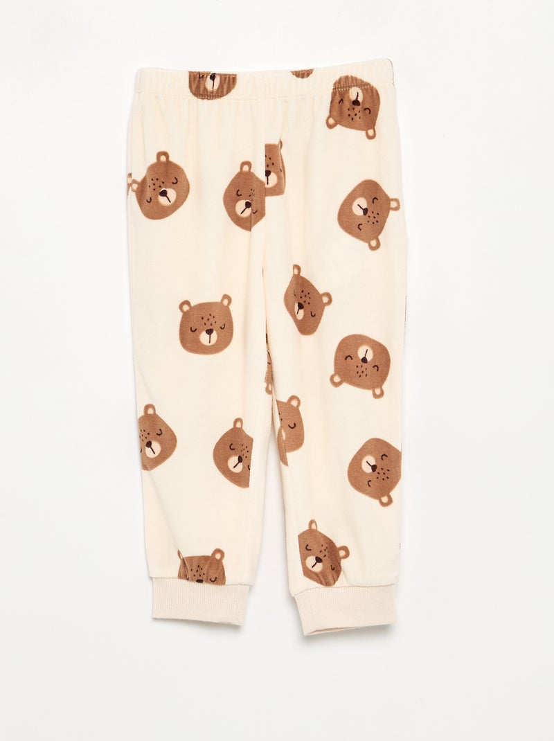 Lot de 2 pyjamas 2 pièces en polaire imprimé Beige - Kiabi
