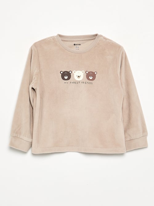 Lot de 2 pyjamas 2 pièces en polaire imprimé - Kiabi Lot de 2 pyjamas 2 pièces en polaire imprimé - Kiabi