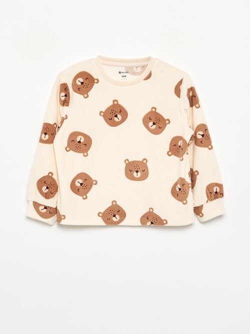 Lot de 2 pyjamas 2 pièces en polaire imprimé - Kiabi Lot de 2 pyjamas 2 pièces en polaire imprimé - Kiabi