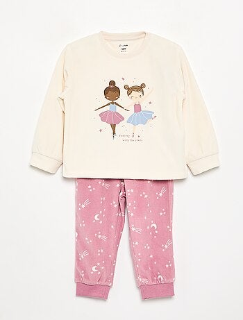Lot de 2 pyjamas 2 pièces en polaire imprimé