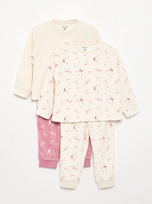 Lot de 2 pyjamas 2 pièces en polaire imprimé - Kiabi Lot de 2 pyjamas 2 pièces en polaire imprimé - Kiabi