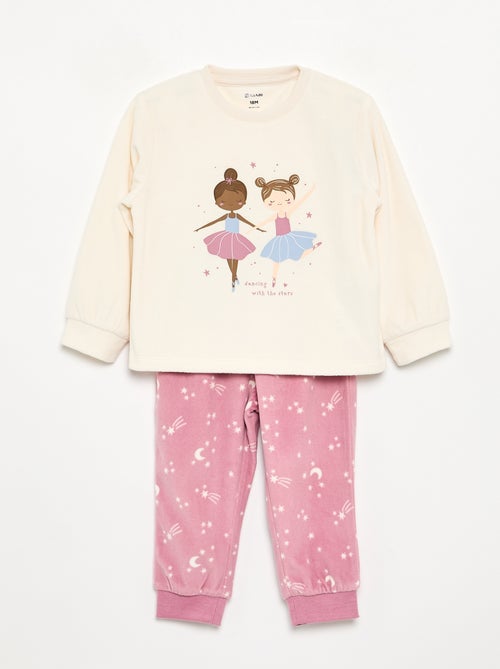 Lot de 2 pyjamas 2 pièces en polaire imprimé - Kiabi Lot de 2 pyjamas 2 pièces en polaire imprimé - Kiabi
