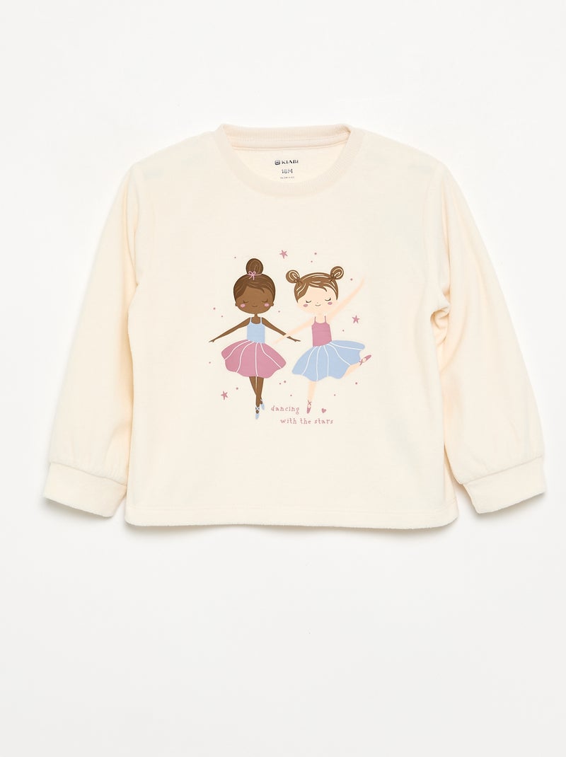 Lot de 2 pyjamas 2 pièces en polaire imprimé Rose - Kiabi