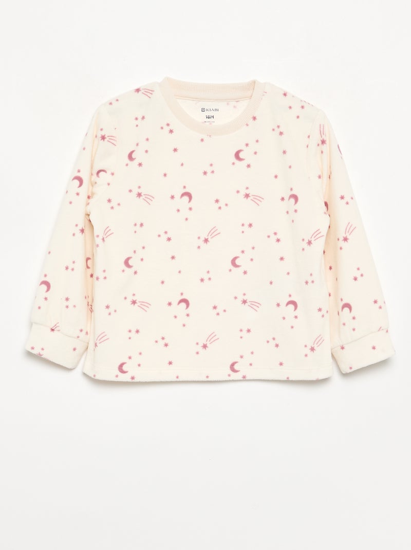 Lot de 2 pyjamas 2 pièces en polaire imprimé Rose - Kiabi