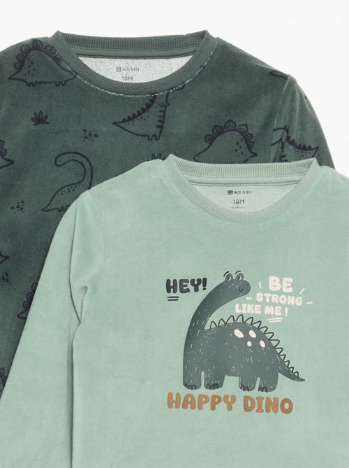Lot de 2 pyjamas 2 pièces en polaire imprimé - Kiabi Lot de 2 pyjamas 2 pièces en polaire imprimé - Kiabi