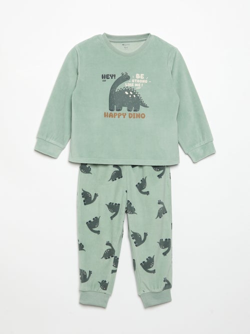 Lot de 2 pyjamas 2 pièces en polaire imprimé - Kiabi Lot de 2 pyjamas 2 pièces en polaire imprimé - Kiabi