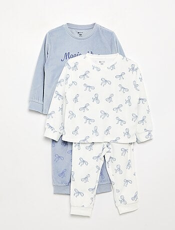 Lot de 2 pyjamas 2 pièces en polaire imprimé