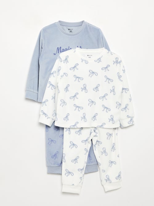 Lot de 2 pyjamas 2 pièces en polaire imprimé - Kiabi Lot de 2 pyjamas 2 pièces en polaire imprimé - Kiabi
