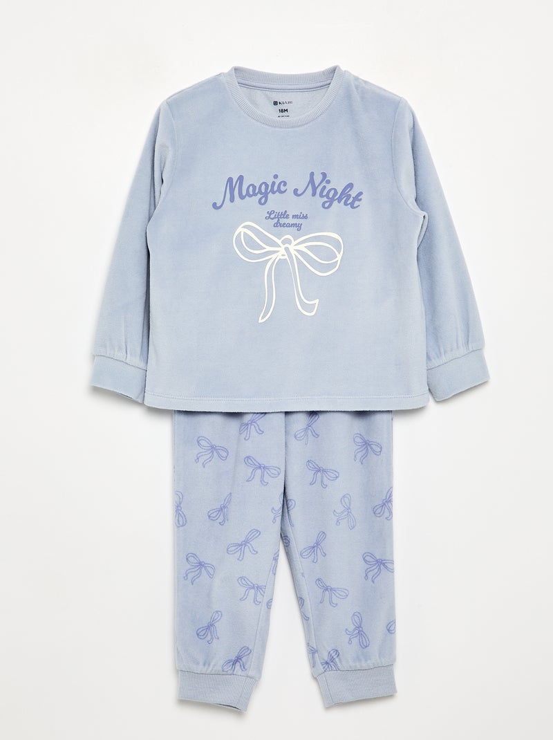 Lot de 2 pyjamas 2 pièces en polaire imprimé Violet - Kiabi