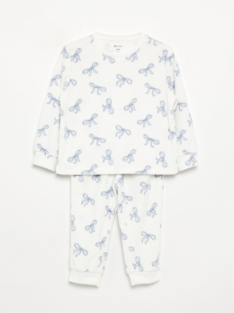 Lot de 2 pyjamas 2 pièces en polaire imprimé Violet - Kiabi