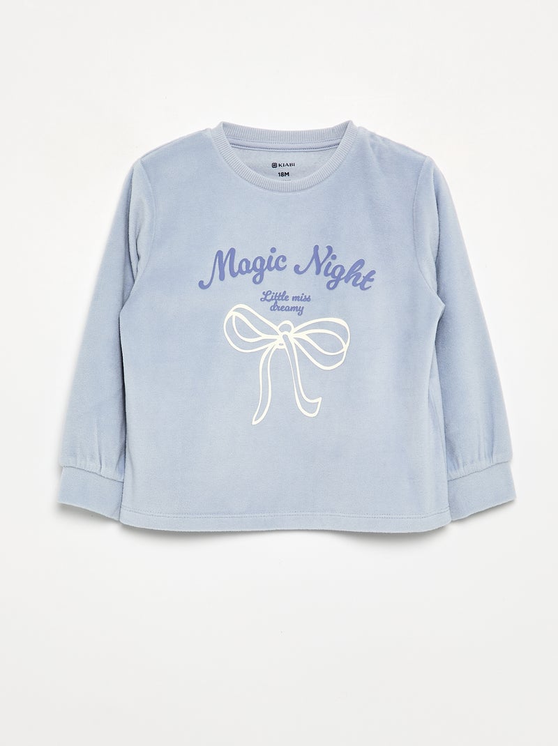 Lot de 2 pyjamas 2 pièces en polaire imprimé Violet - Kiabi