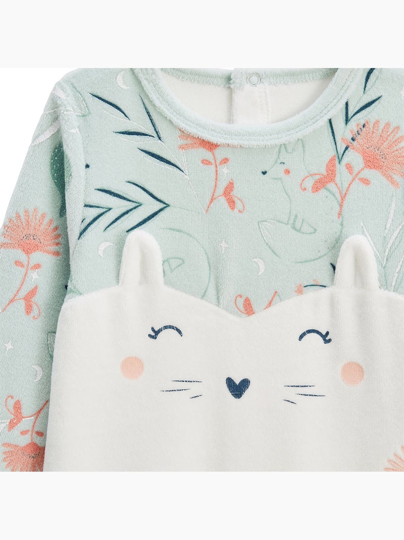 Lot de 2 pyjamas b?b? en velours Dina Bleu - Kiabi