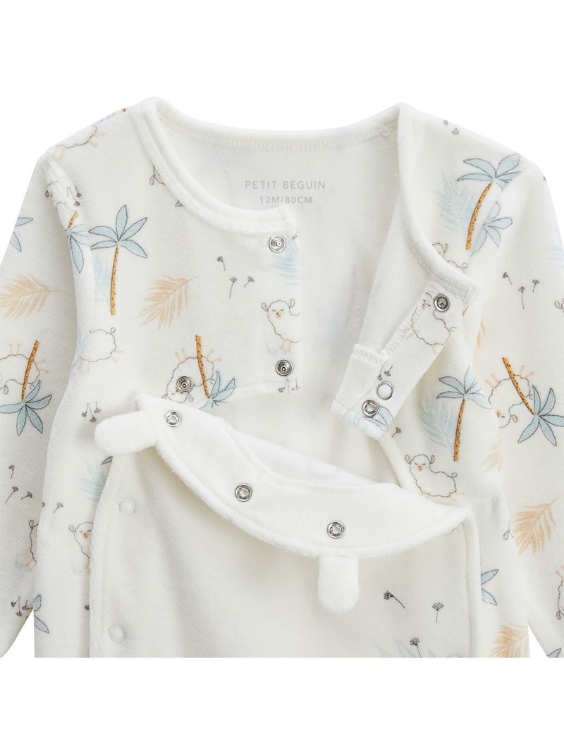 Lot de 2 pyjamas b?b? en velours Noisette Ecru - Kiabi