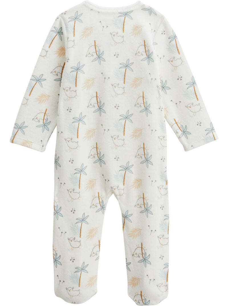 Lot de 2 pyjamas b?b? en velours Noisette Ecru - Kiabi