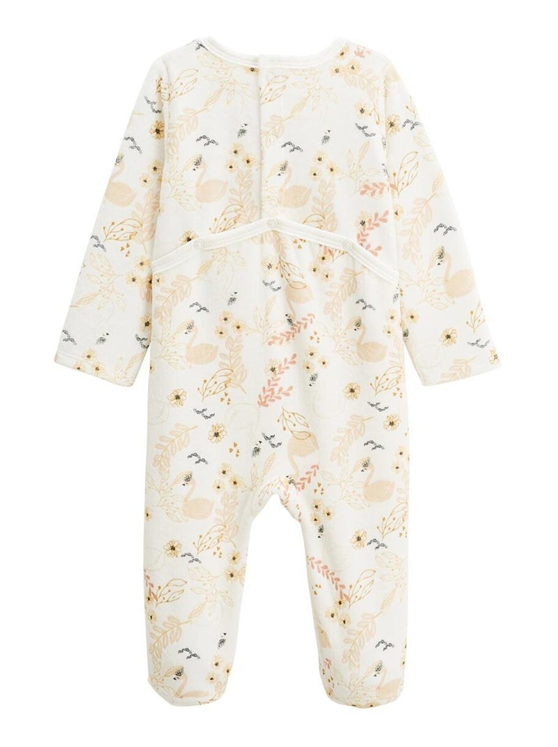 Lot de 2 pyjamas b?b? en velours Swan Moutarde - Kiabi