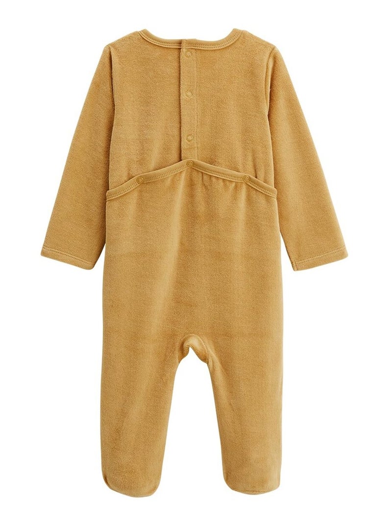 Lot de 2 pyjamas b?b? en velours Swan Moutarde - Kiabi