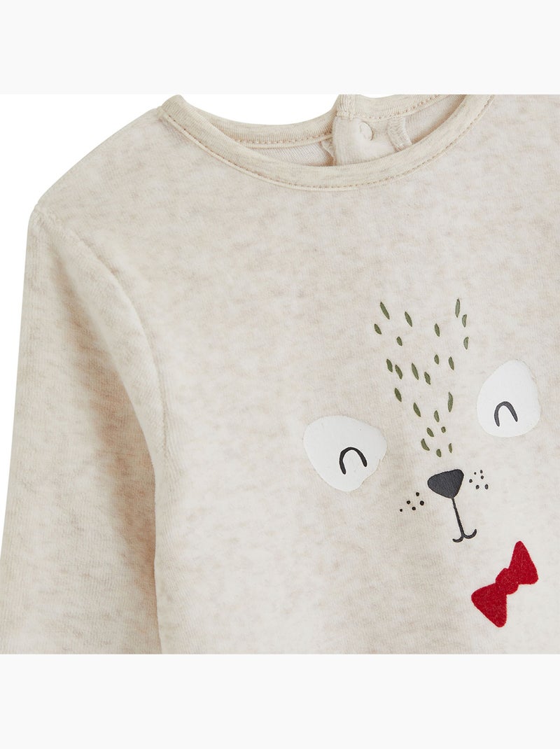 Lot de 2 pyjamas bébé 2 pièces en velours pistache Beige - Kiabi