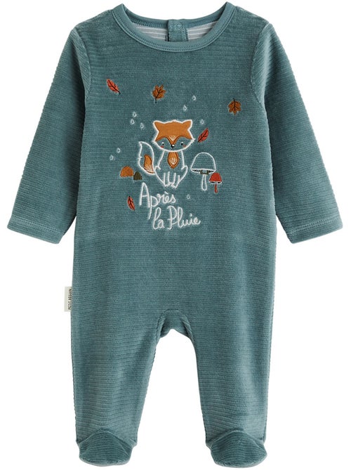 Lot de 2 pyjamas bébé en velours ginkgo - Kiabi