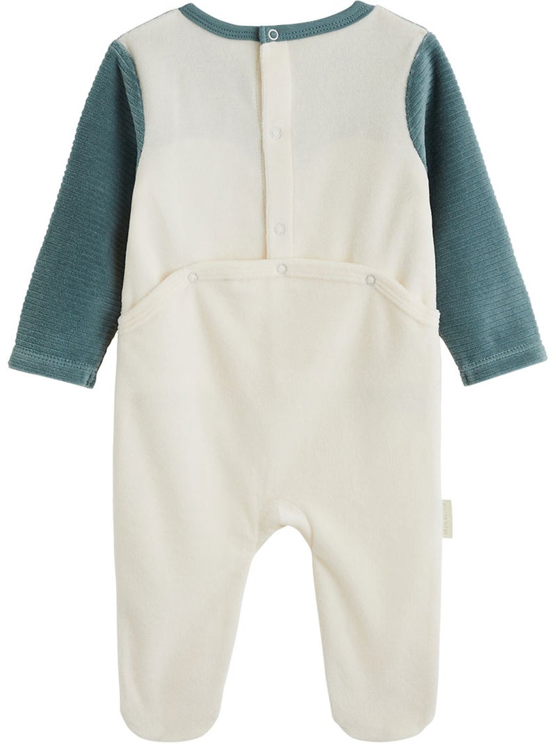 Lot de 2 pyjamas bébé en velours ginkgo Vert - Kiabi