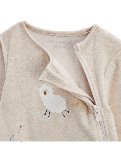Lot de 2 pyjamas bébé en velours Noisette - Kiabi