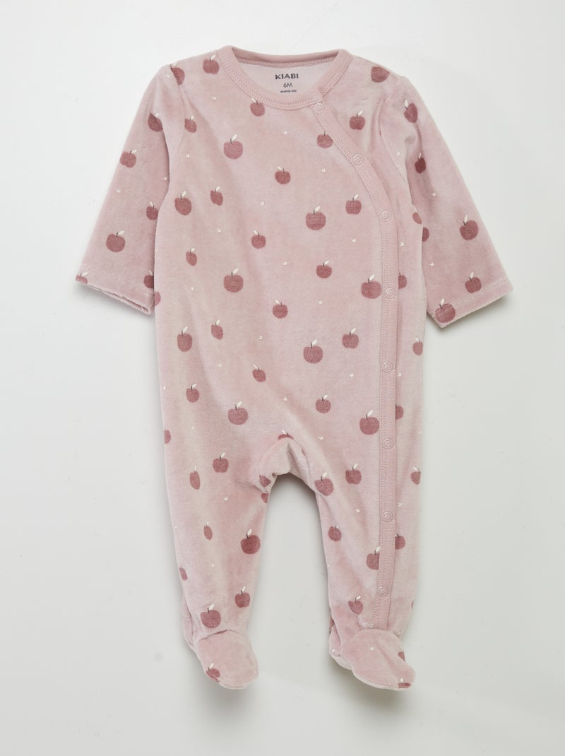 Lot de 2 pyjamas dors-bien en velours Mauve - Kiabi