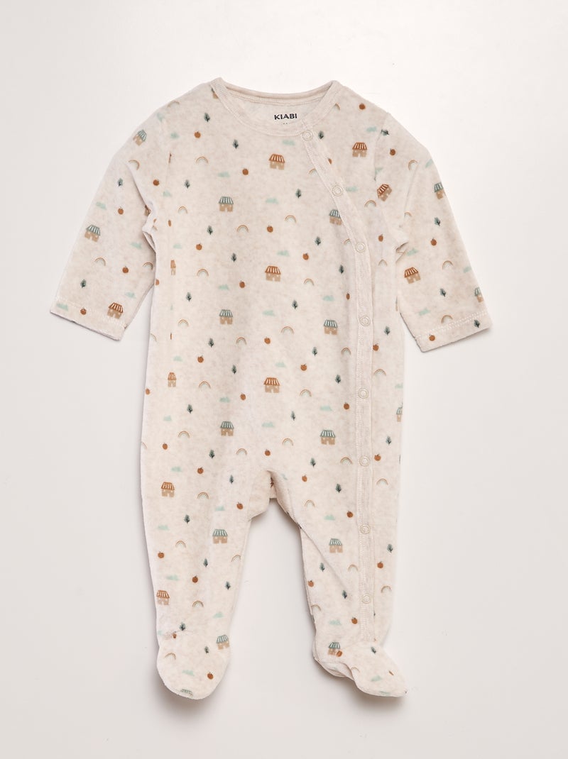 Lot de 2 pyjamas dors-bien en velours Orange/beige - Kiabi