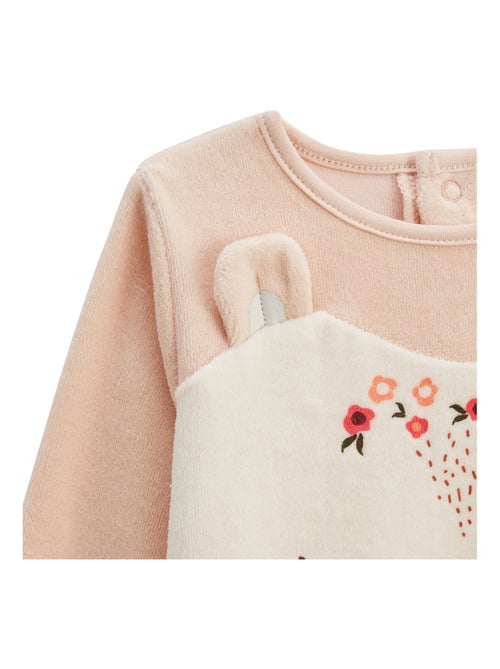 Lot de 2 pyjamas enfant 2 pièces en velours avec pieds retroussables Manouk - Kiabi Lot de 2 pyjamas enfant 2 pièces en velours avec pieds retroussables Manouk - Kiabi