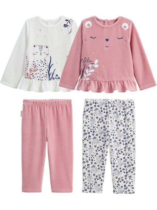 Lot de 2 pyjamas enfant 2 pièces en velours Céleste - Kiabi Lot de 2 pyjamas enfant 2 pièces en velours Céleste - Kiabi