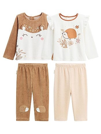 Lot de 2 pyjamas enfant 2 pièces en velours Chincha