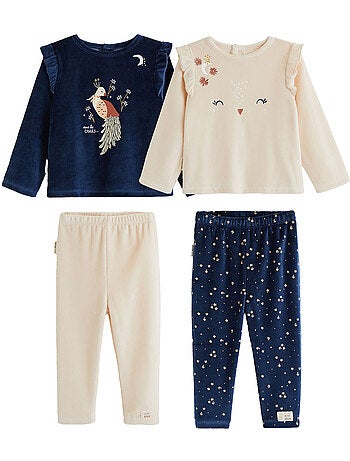 Lot de 2 pyjamas enfant 2 pièces en velours ollie
