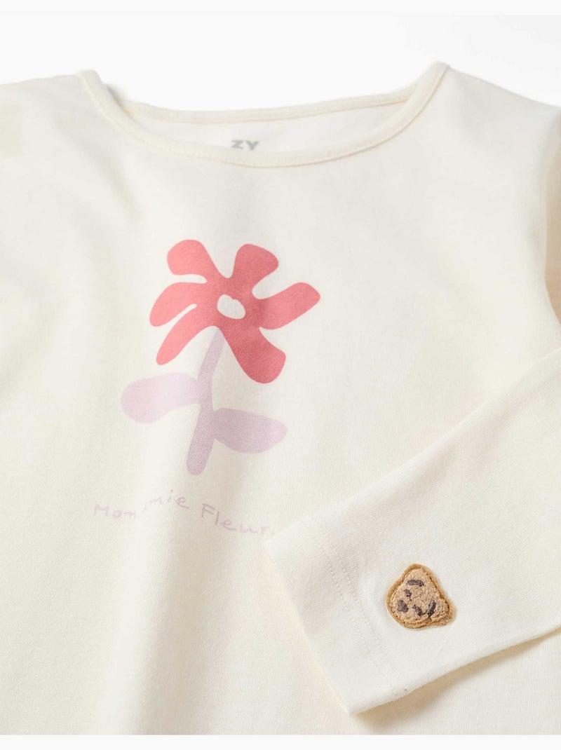 Lot de 2 pyjamas longs en coton avec imprimés floraux Blanc Rose - Kiabi