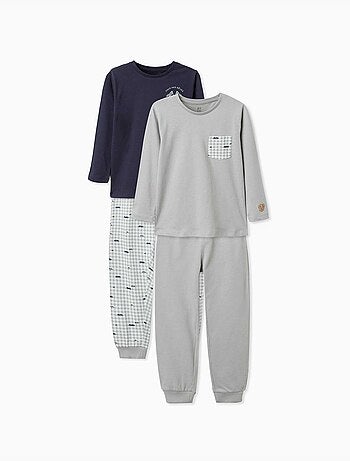 Lot de 2 pyjamas longs en coton avec imprimés voitures