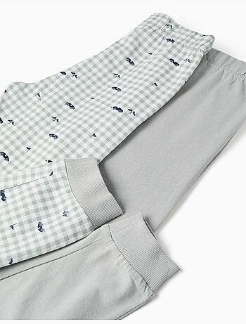 Lot de 2 pyjamas longs en coton avec imprimés voitures