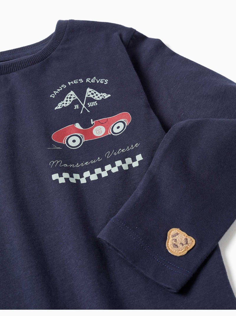 Lot de 2 pyjamas longs en coton avec imprimés voitures Bleu Vert - Kiabi