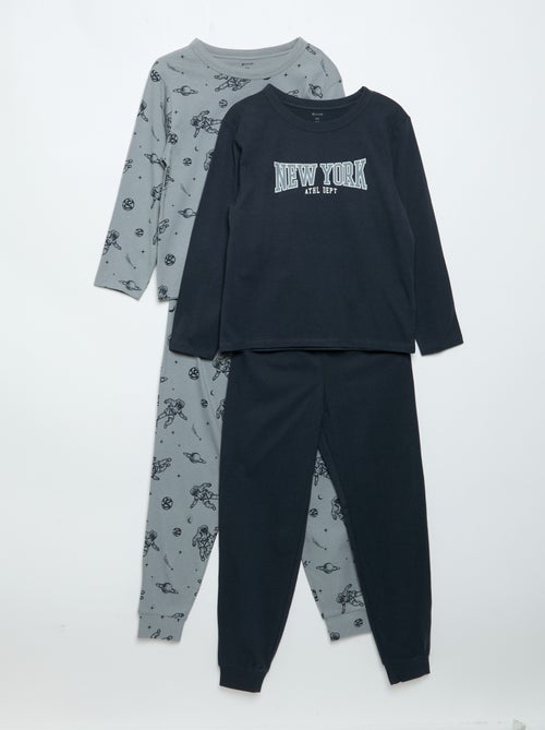 Lot de 2 pyjamas longs en jersey - Kiabi Lot de 2 pyjamas longs en jersey - Kiabi