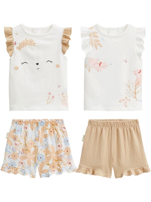 Lot de 2 pyjamas short enfant 2 pièces Praline - Kiabi Lot de 2 pyjamas short enfant 2 pièces Praline - Kiabi