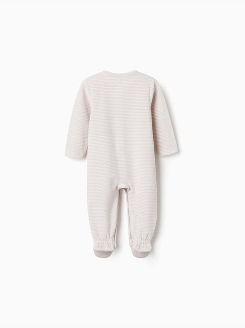 Lot de 2 pyjamas unis/à rayures en velours - Kiabi