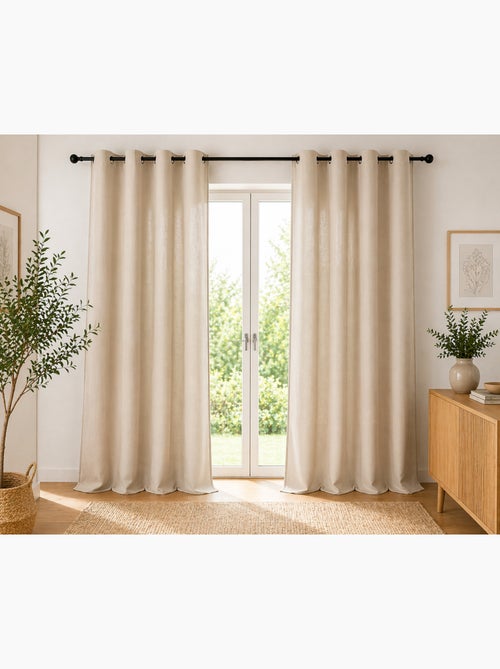 Lot de 2 rideaux 100% coton prélavé – kala - Kiabi Lot de 2 rideaux 100% coton prélavé – kala - Kiabi