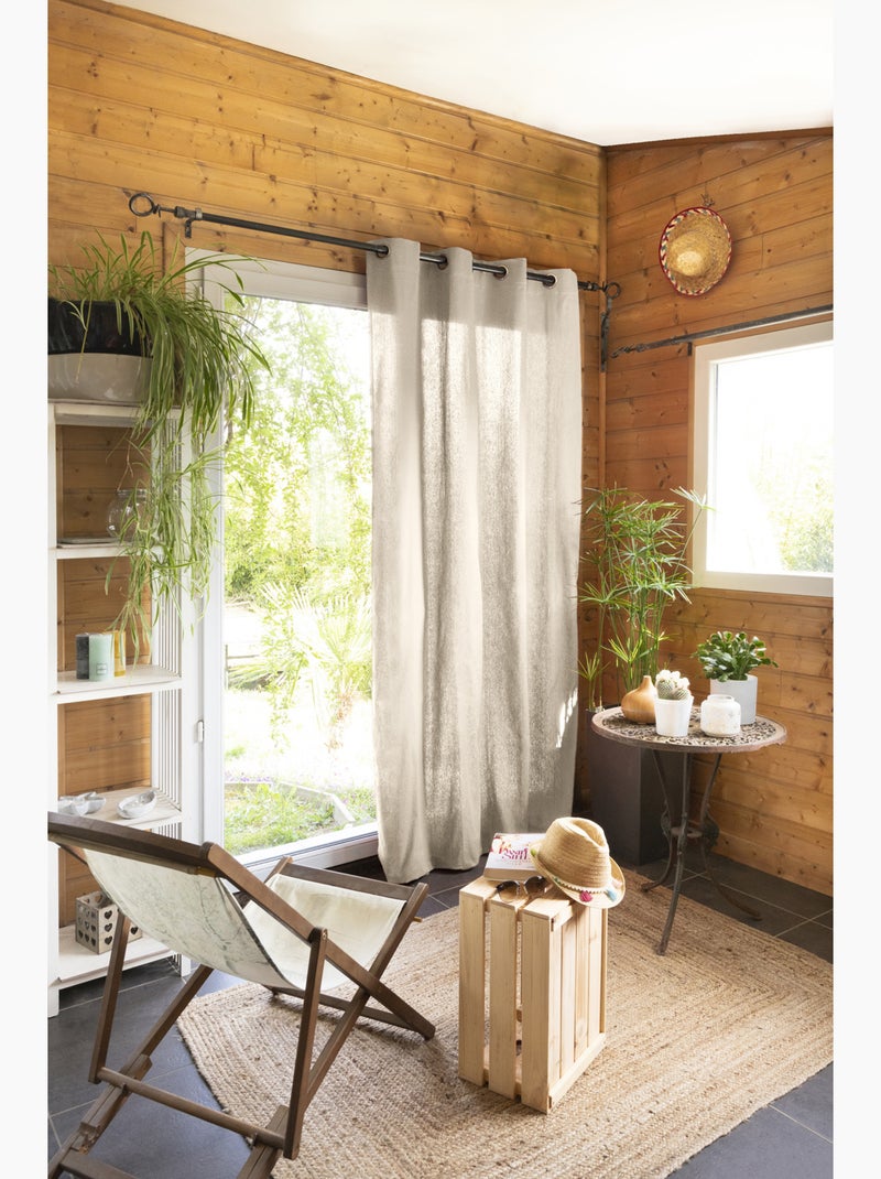 Lot de 2 rideaux 100% coton prélavé – kala Beige - Kiabi