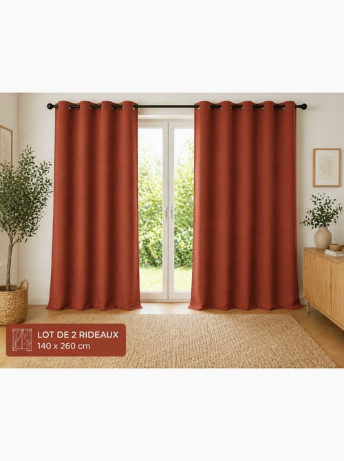 Lot de 2 rideaux 100% coton prélavé – kala - Kiabi Lot de 2 rideaux 100% coton prélavé – kala - Kiabi