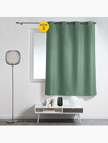 Lot de 2 rideaux à œillets petite hauteur – polyester uni epure