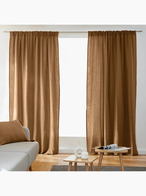 Lot de 2 rideaux galon fronceur double gaze de coton – gaïa - Kiabi Lot de 2 rideaux galon fronceur double gaze de coton – gaïa - Kiabi