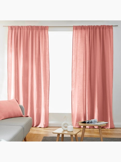 Lot de 2 rideaux galon fronceur double gaze de coton – gaïa - Kiabi Lot de 2 rideaux galon fronceur double gaze de coton – gaïa - Kiabi