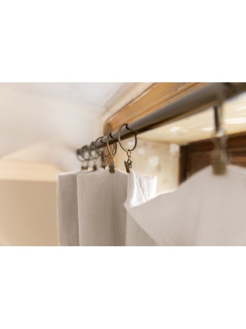 Lot de 2 rideaux gaze de coton - Kiabi Lot de 2 rideaux gaze de coton - Kiabi