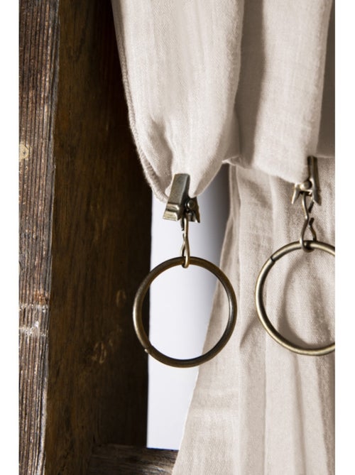 Lot de 2 rideaux gaze de coton - Kiabi Lot de 2 rideaux gaze de coton - Kiabi