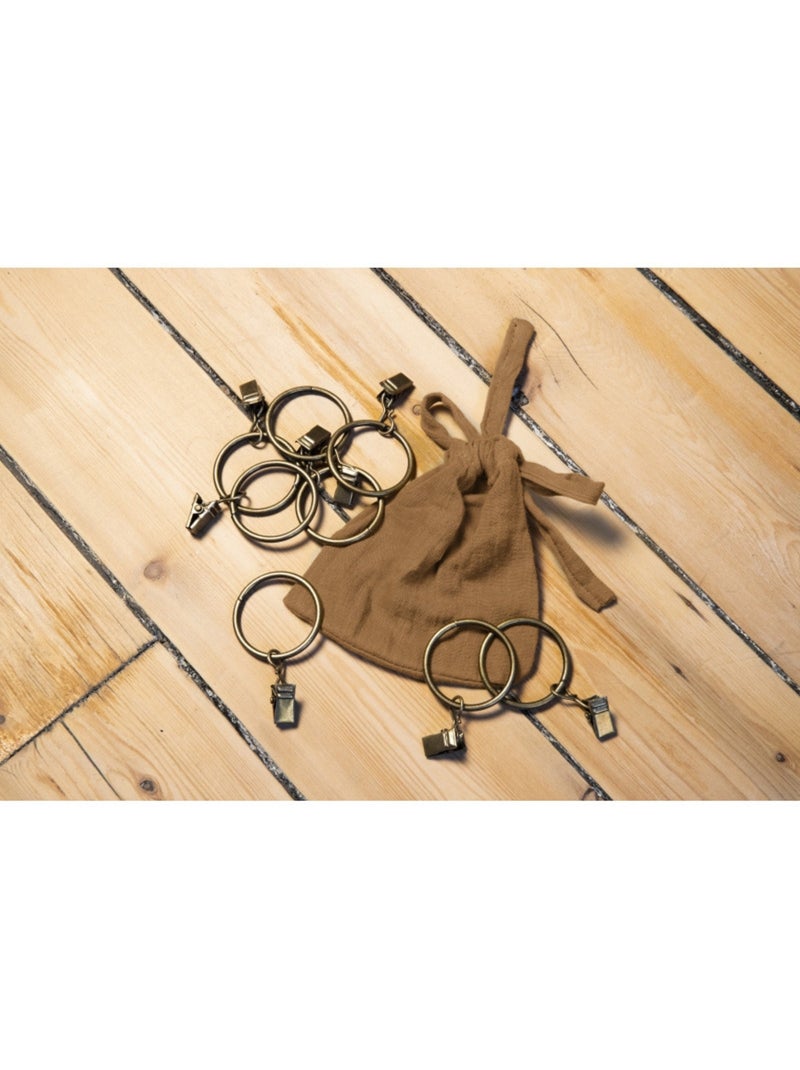 Lot de 2 rideaux gaze de coton Camel - Kiabi