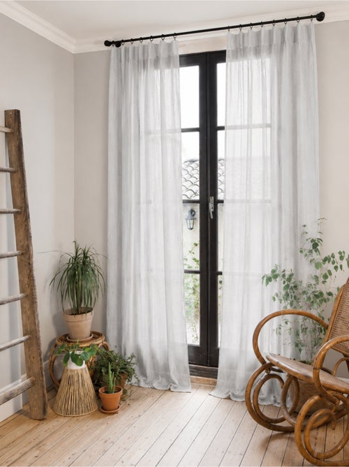 Lot de 2 rideaux gaze de coton - Kiabi Lot de 2 rideaux gaze de coton - Kiabi