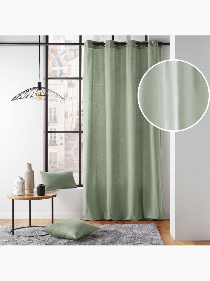Lot de 2 rideaux petite hauteur – twily – polycoton Vert Sauge - Kiabi