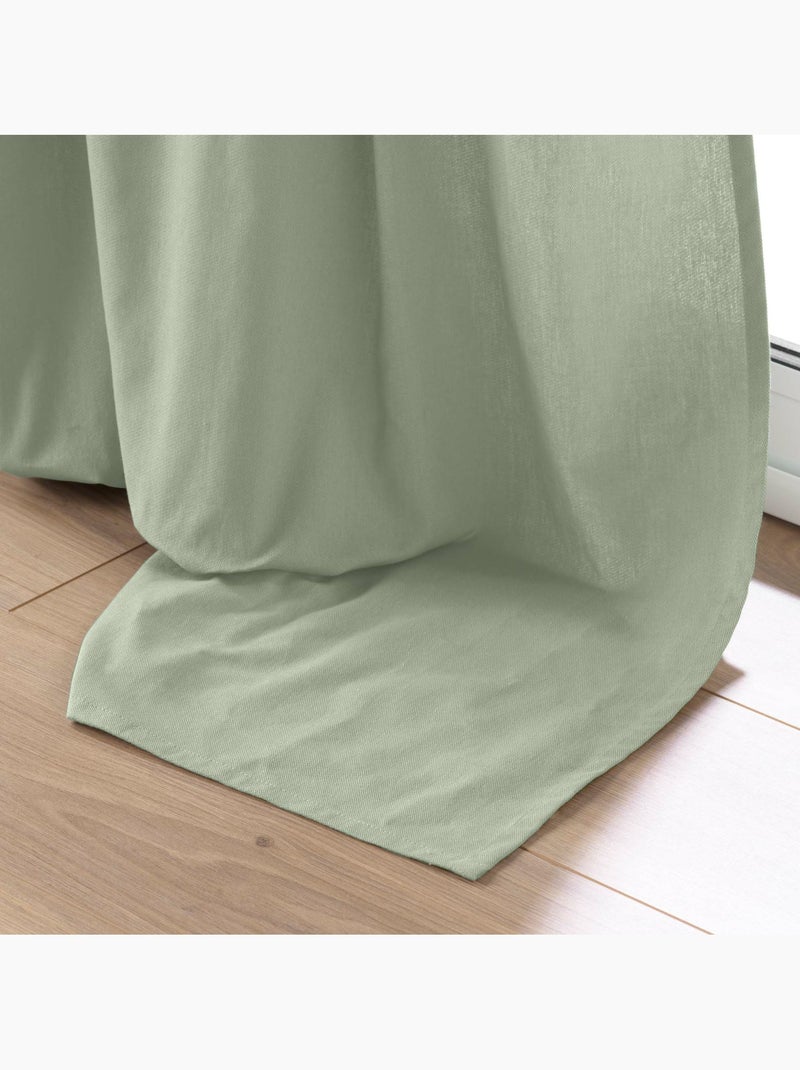 Lot de 2 rideaux petite hauteur – twily – polycoton Vert Sauge - Kiabi